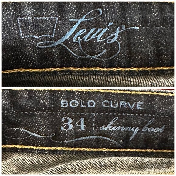 Levi's Bold Curve Skinny Boot Jeans Size 34 - Picture 6 of 7